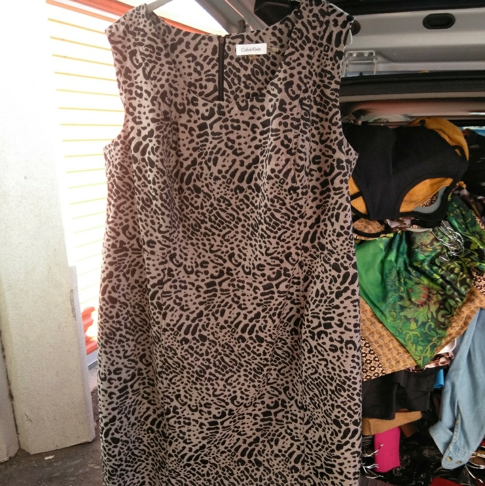Calvin Klein Animal Print Sheath Dress